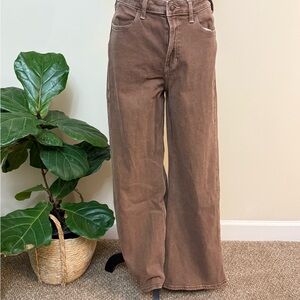 Hollister Women's Brown Ultra High Rise Wide-Leg Jeans 8R